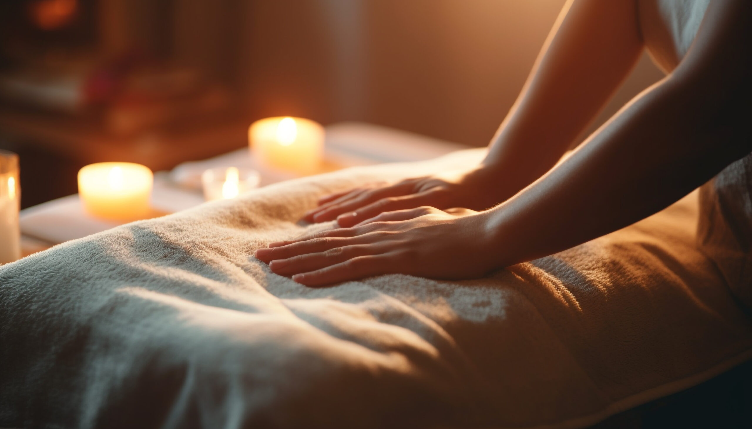 One person meditating, enjoying a spa treatment, massaging relaxation generated by artificial intelligence